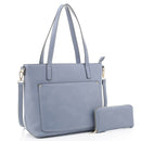 EJ1523S Front Pocket Shoulder Tote w/ Wallet - MiMi Wholesale
