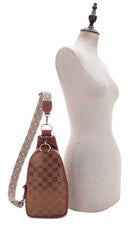 EJ25016-6 Laurie Metallic Sling Bag With Guitar Strap - MiMi Wholesale