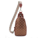 EJ25016-6 Laurie Metallic Sling Bag With Guitar Strap - MiMi Wholesale