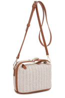 EJ85059 Tammy Buckle Handle Straw Crossbody Bag - MiMi Wholesale