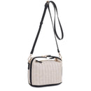 EJ85059 Tammy Buckle Handle Straw Crossbody Bag - MiMi Wholesale