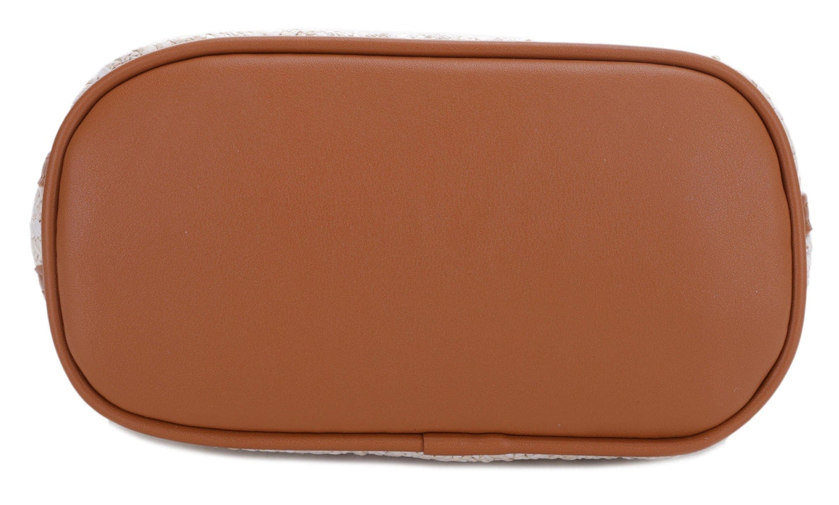 EJ85059 Tammy Buckle Handle Straw Crossbody Bag - MiMi Wholesale