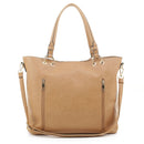 EJ91503C Cow Front Pocket Fashion Tote With Tassel - MiMi Wholesale