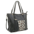 EJ91503J Snow Leopard Fashion Tote With Tassel - MiMi Wholesale
