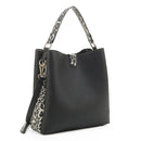 EJ91504L Leopard Panel Three Compartment Handbag - MiMi Wholesale