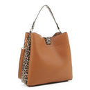 EJ91504L Leopard Panel Three Compartment Handbag - MiMi Wholesale