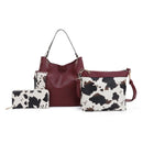 EJ95037U3 Tori Cow Piece Shoulder Bag Set - MiMi Wholesale
