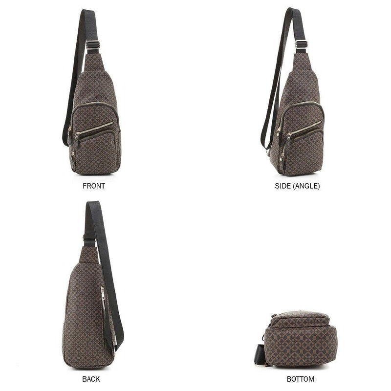 EM1328M Printed Unisex Front Pocket Sling Backpack/Chest Bag - MiMi Wholesale