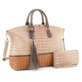 EM1331S Large Crocodile Textured Handbag/Briefcase w/ Wallet - MiMi Wholesale