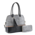 EM1334S Dome Crocodile Textured Handbag/Briefcase w/ Wallet - MiMi Wholesale