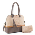 EM1334S Dome Crocodile Textured Handbag/Briefcase w/ Wallet - MiMi Wholesale