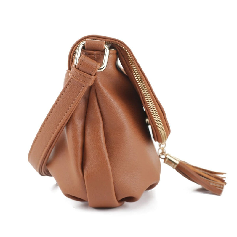 EM1352 Monogammable Fold-Over Crossbody w/ Tassels - MiMi Wholesale