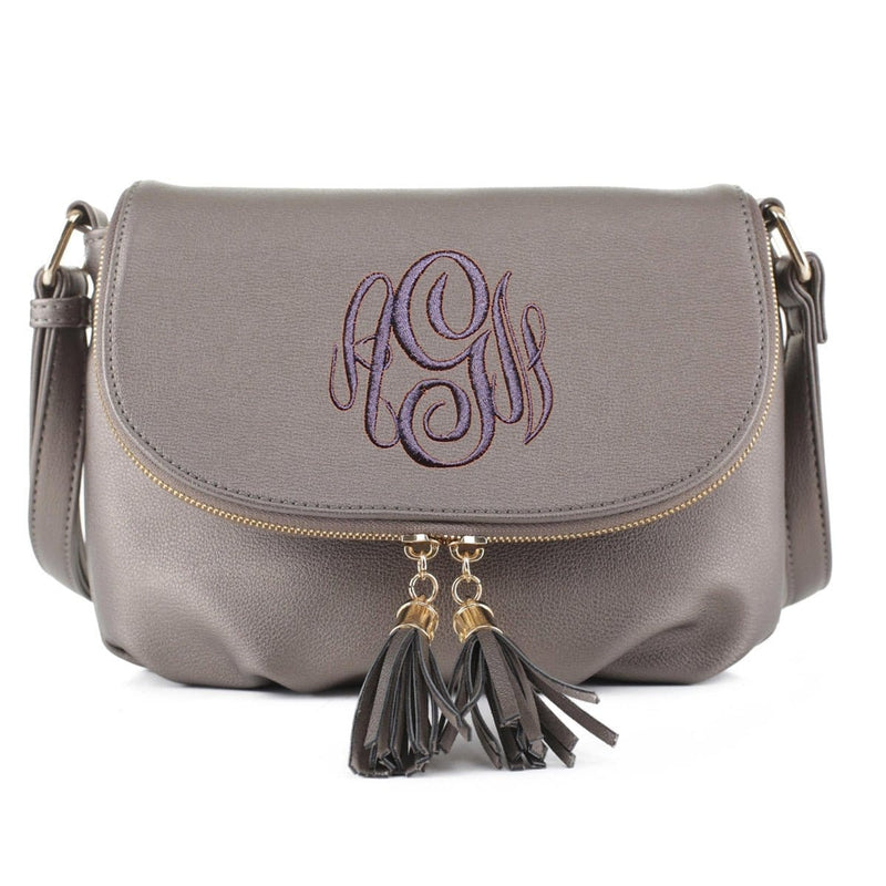 EM1352 Monogammable Fold-Over Crossbody w/ Tassels - MiMi Wholesale