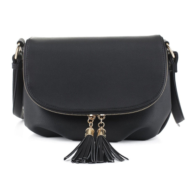 EM1352 Monogammable Fold-Over Crossbody w/ Tassels - MiMi Wholesale