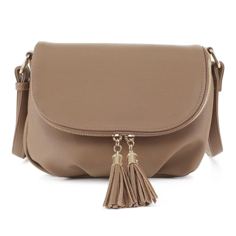 EM1352 Monogammable Fold-Over Crossbody w/ Tassels - MiMi Wholesale