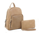 EM1365S Laser Cut Backpack with wallet - MiMi Wholesale