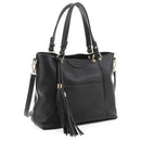 EM1503A Fashion Tote With Tassel - MiMi Wholesale