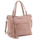 EM1503A Fashion Tote With Tassel - MiMi Wholesale