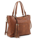 EM1503A Fashion Tote With Tassel - MiMi Wholesale