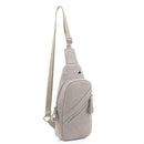 EM1508 Multi Pocket Sling Backpack/Chest Bag w/ Headphone Port - MiMi Wholesale