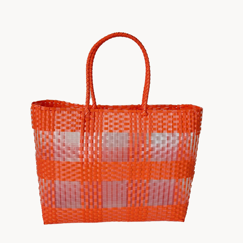 FA0002 Lexi Clear and Woven Tote Bag - MiMi Wholesale