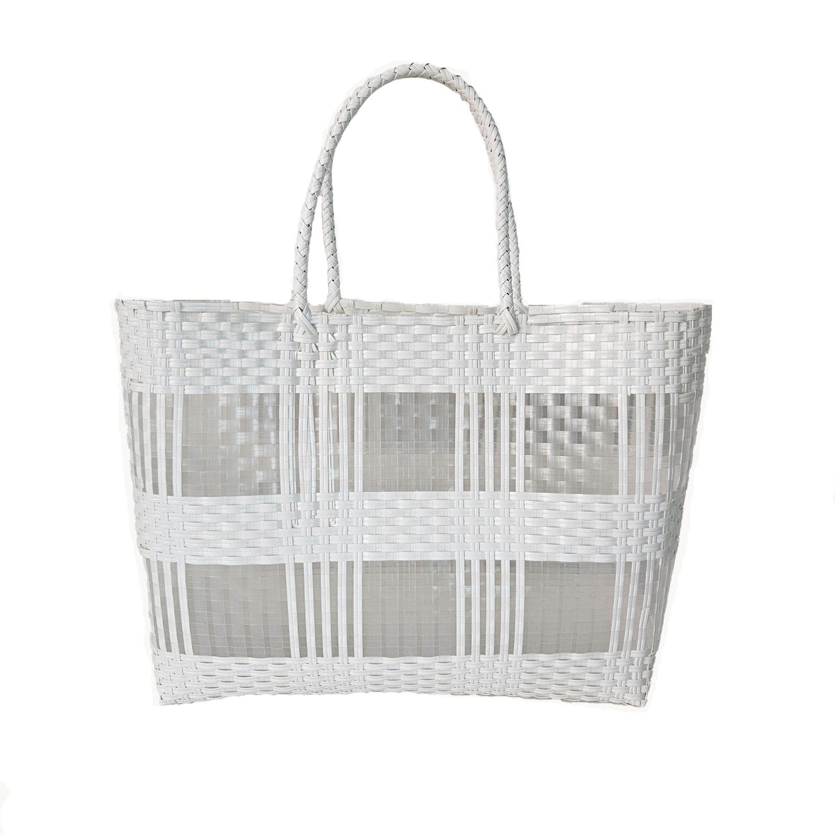 FA0002 Lexi Clear and Woven Tote Bag - MiMi Wholesale