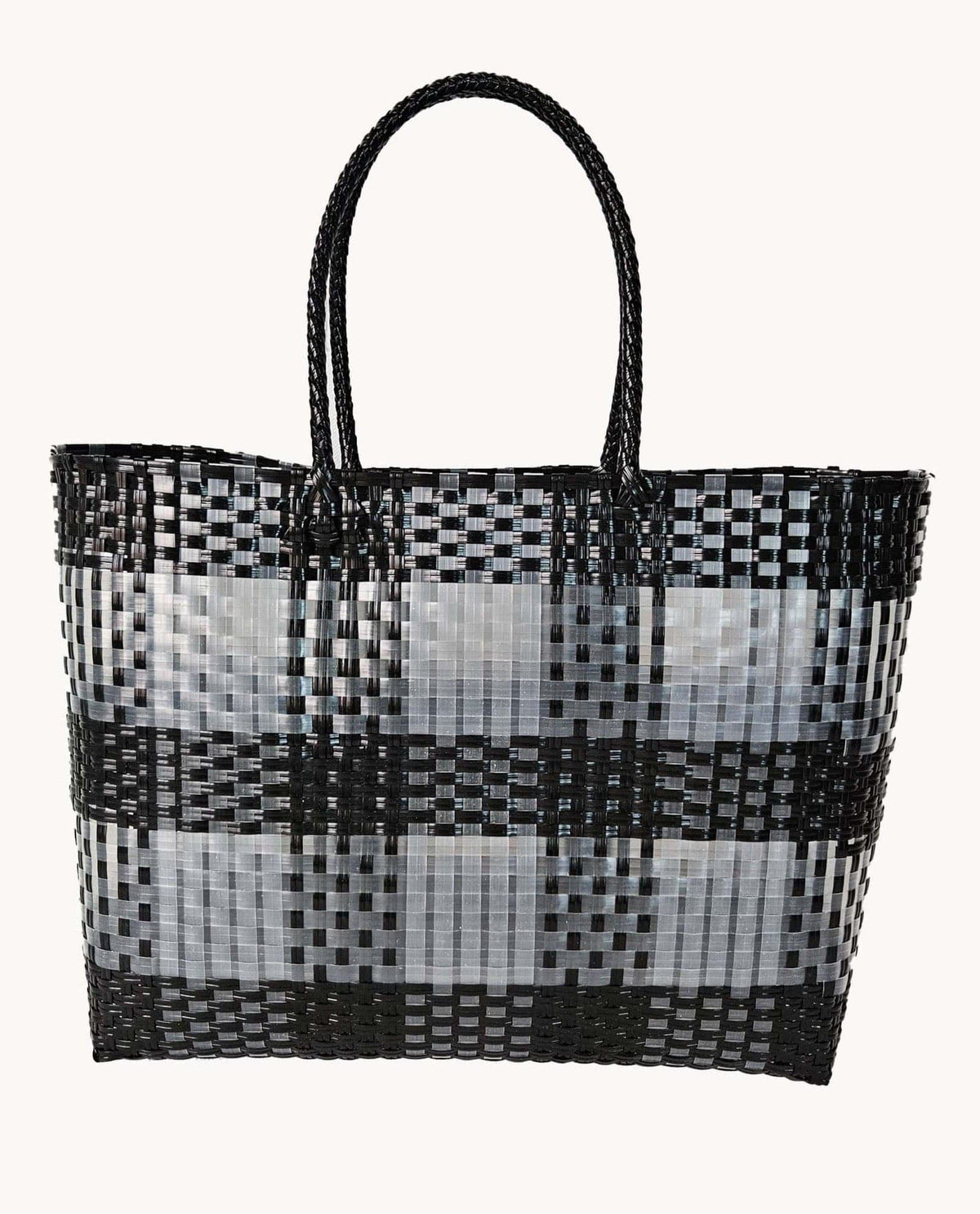 FA0002 Lexi Clear and Woven Tote Bag - MiMi Wholesale