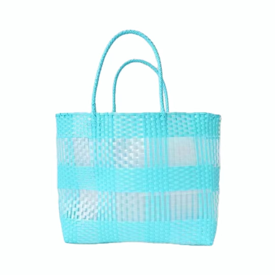 FA0002 Lexi Clear and Woven Tote Bag - MiMi Wholesale
