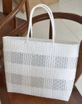 FA0002 Lexi Clear and Woven Tote Bag - MiMi Wholesale