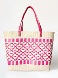 FA0011 Mercedes Patterned Woven Tote Bag - MiMi Wholesale