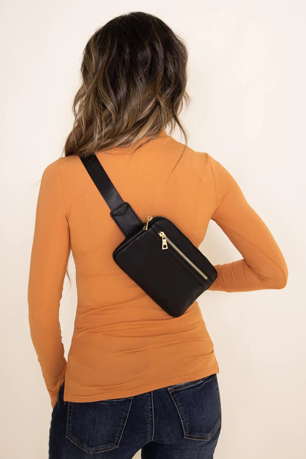 FC19515 Leather Slim Fanny Pack - MiMi Wholesale