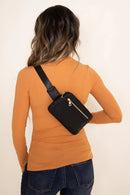 FC19515 Leather Slim Fanny Pack - MiMi Wholesale