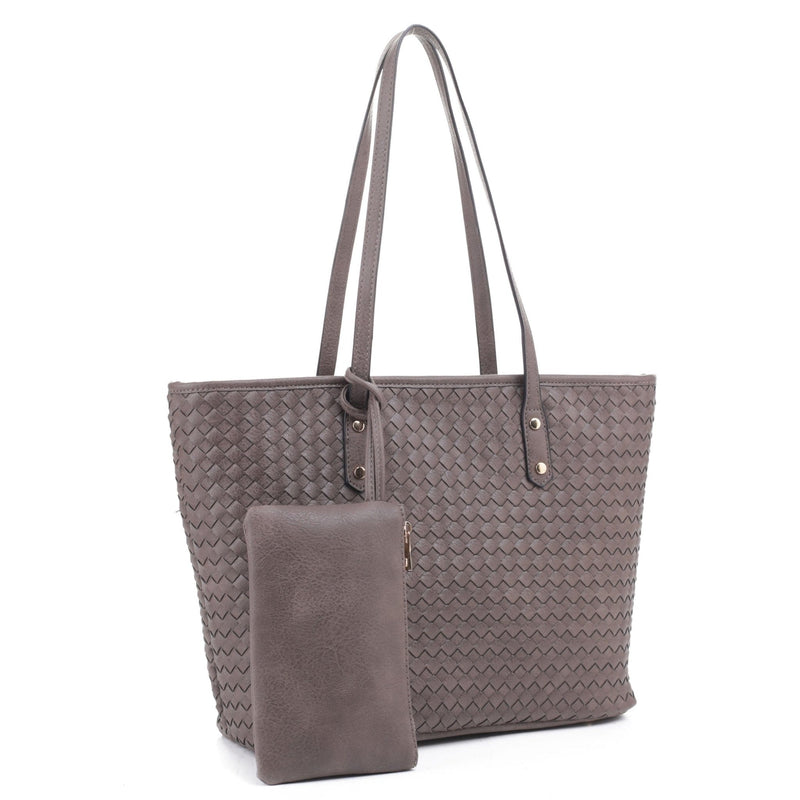 FC20333 Boston Woven Daily Tote With Small Pouch - MiMi Wholesale