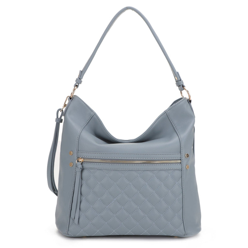 FC20460 Monique Quilted Front Pocket 2 in 1 Hobo Bag Set - MiMi Wholesale