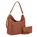 FC20460 Monique Quilted Front Pocket 2 in 1 Hobo Bag Set - MiMi Wholesale