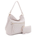 FC20460 Monique Quilted Front Pocket 2 in 1 Hobo Bag Set - MiMi Wholesale