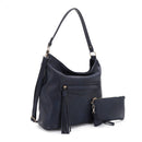 FC20495 Eliza Front Tassel Pocket 2 in 1 Hobo Shoulder Bag Set - MiMi Wholesale