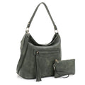 FC20495 Eliza Front Tassel Pocket 2 in 1 Hobo Shoulder Bag Set - MiMi Wholesale