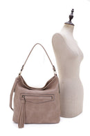 FC20495 Eliza Front Tassel Pocket 2 in 1 Hobo Shoulder Bag Set - MiMi Wholesale