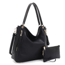 FC20496 Tonya Double Zipper 2 in 1 Hobo Bag With Wristlet - MiMi Wholesale