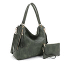 FC20496 Tonya Double Zipper 2 in 1 Hobo Bag With Wristlet - MiMi Wholesale