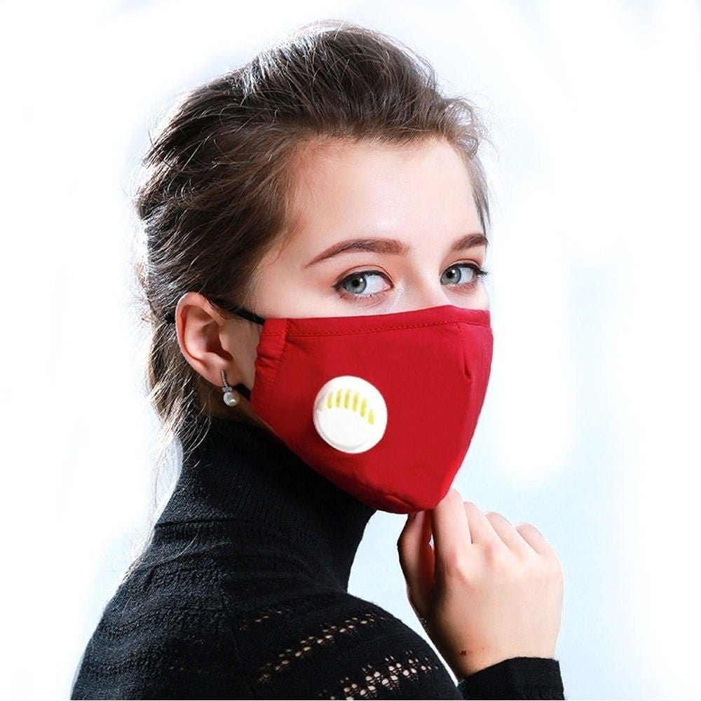 FM2108BV Light Blue Reusable Face PM2.5 Mask with Moisture Valve - MiMi Wholesale