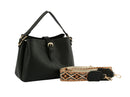GL0009-1 Buckle Flap Shoulder Bag with Aztec Pattern Strap - MiMi Wholesale