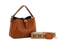 GL0009-1 Buckle Flap Shoulder Bag with Aztec Pattern Strap - MiMi Wholesale