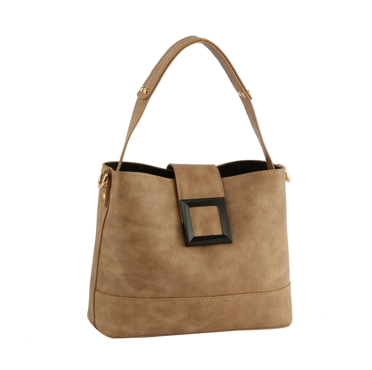 GL0029 Bucket Style w/Buckle Satchel/Crossbody - MiMi Wholesale