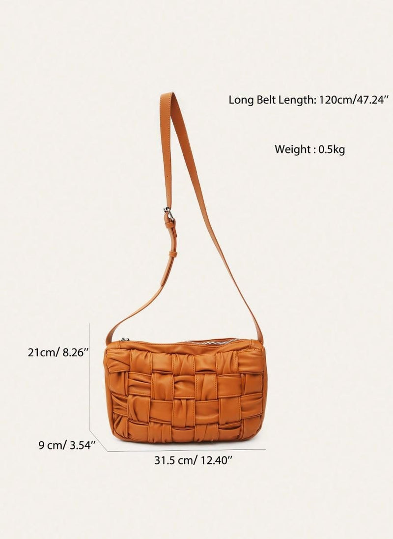 GLE0101 Glenda Woven Leather Crossbody Bag - MiMi Wholesale