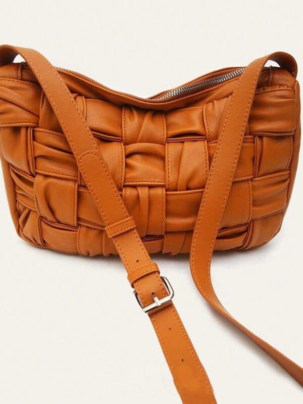 GLE0101 Glenda Woven Leather Crossbody Bag - MiMi Wholesale