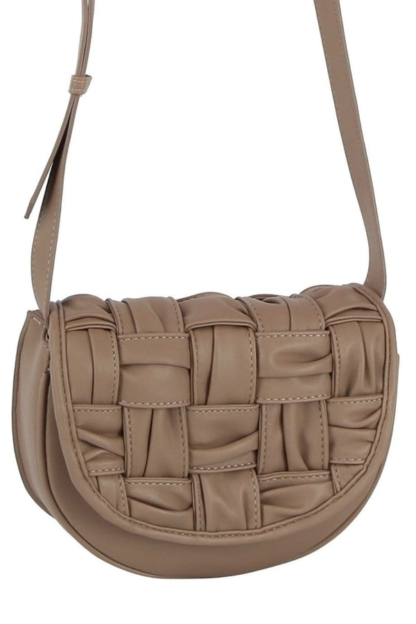 GLE0118 Yasmin Woven Leather Crossbody Bag - MiMi Wholesale