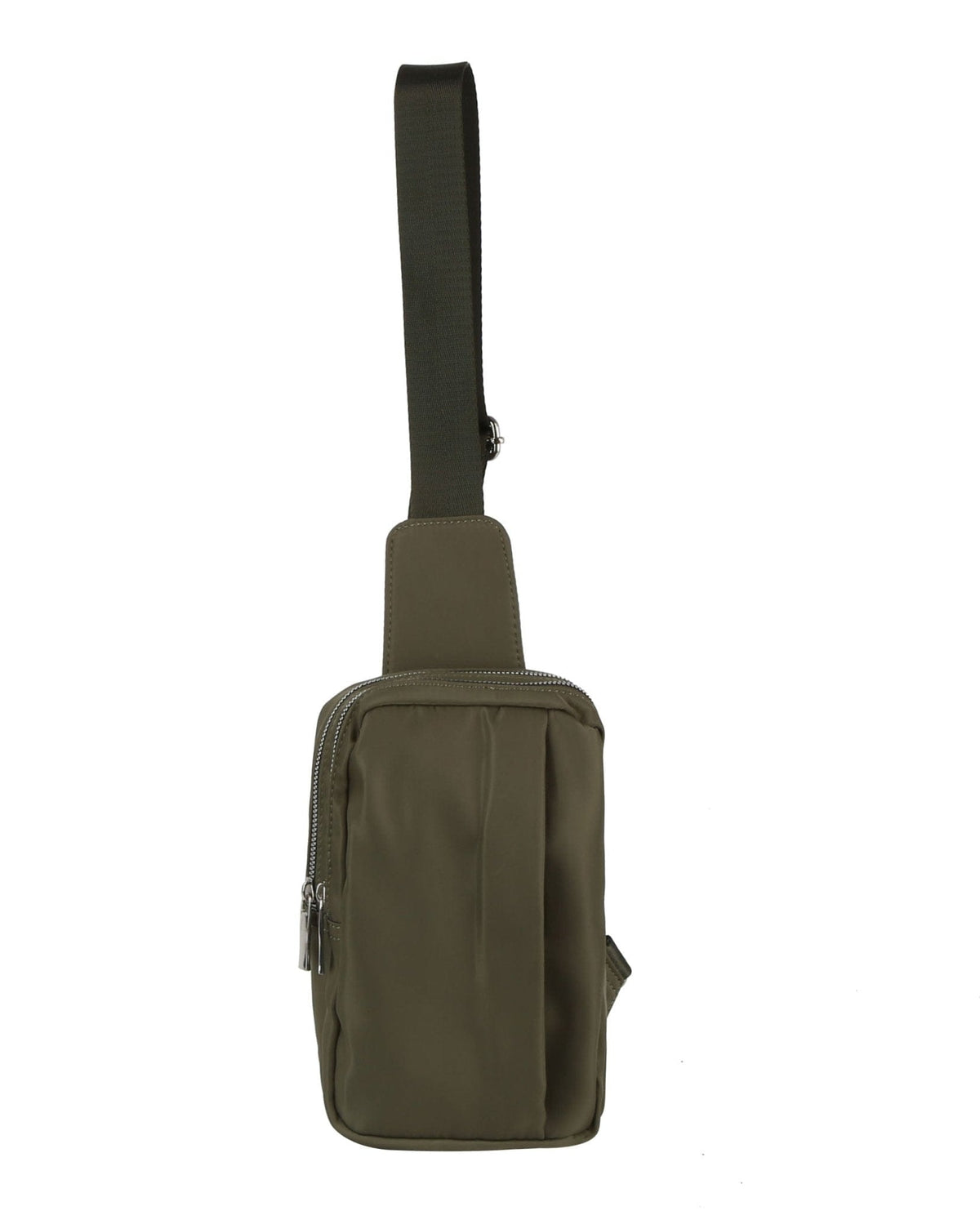 GLMA0098 Rena Double Zipper Nylon Sling Bag - MiMi Wholesale