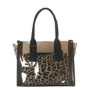 GSL8201 Clear Plastic 2 in 1 Leopard Print Handbag/Crossbody - MiMi Wholesale